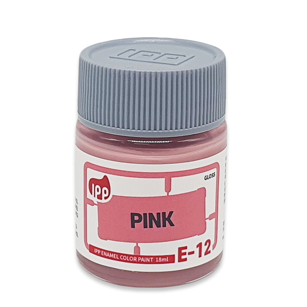 IPP 아이피피 에나멜 E-12 핑크 유광 18ml - 에나멜도료 병도료 도색 프라모델