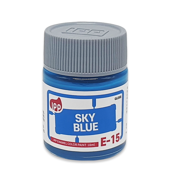 IPP 아이피피 에나멜 E-15 스카이 블루 유광 18ml - 에나멜도료 병도료 도색